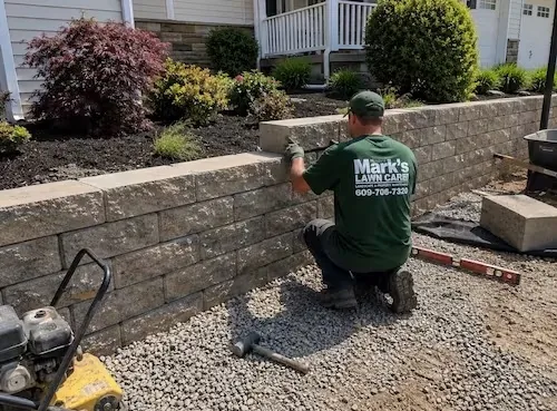 Completed retaining wall